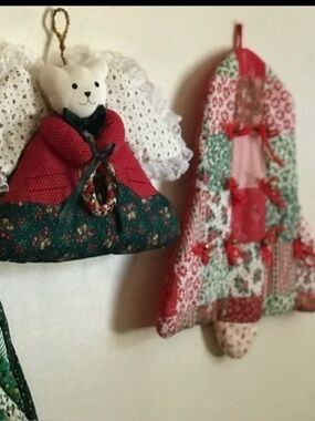 ❤️ Rare Vintage Handmade Angel Bear Christmas Bundle